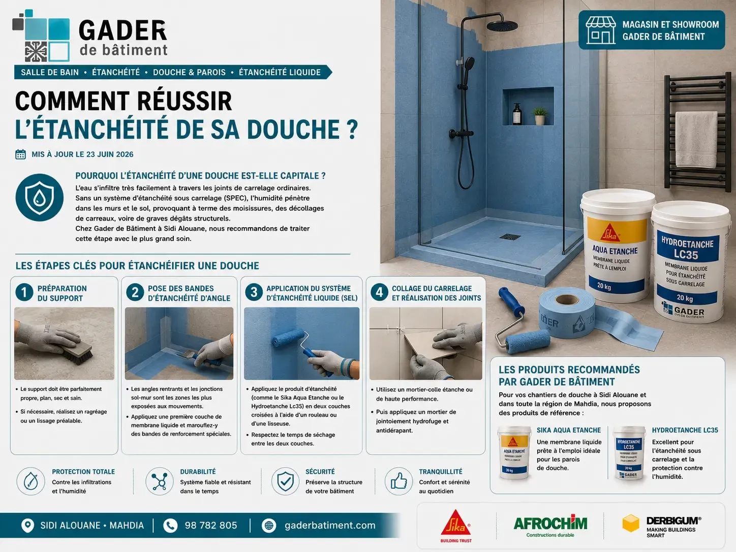 Comment réussir l'étanchéité de sa douche ?