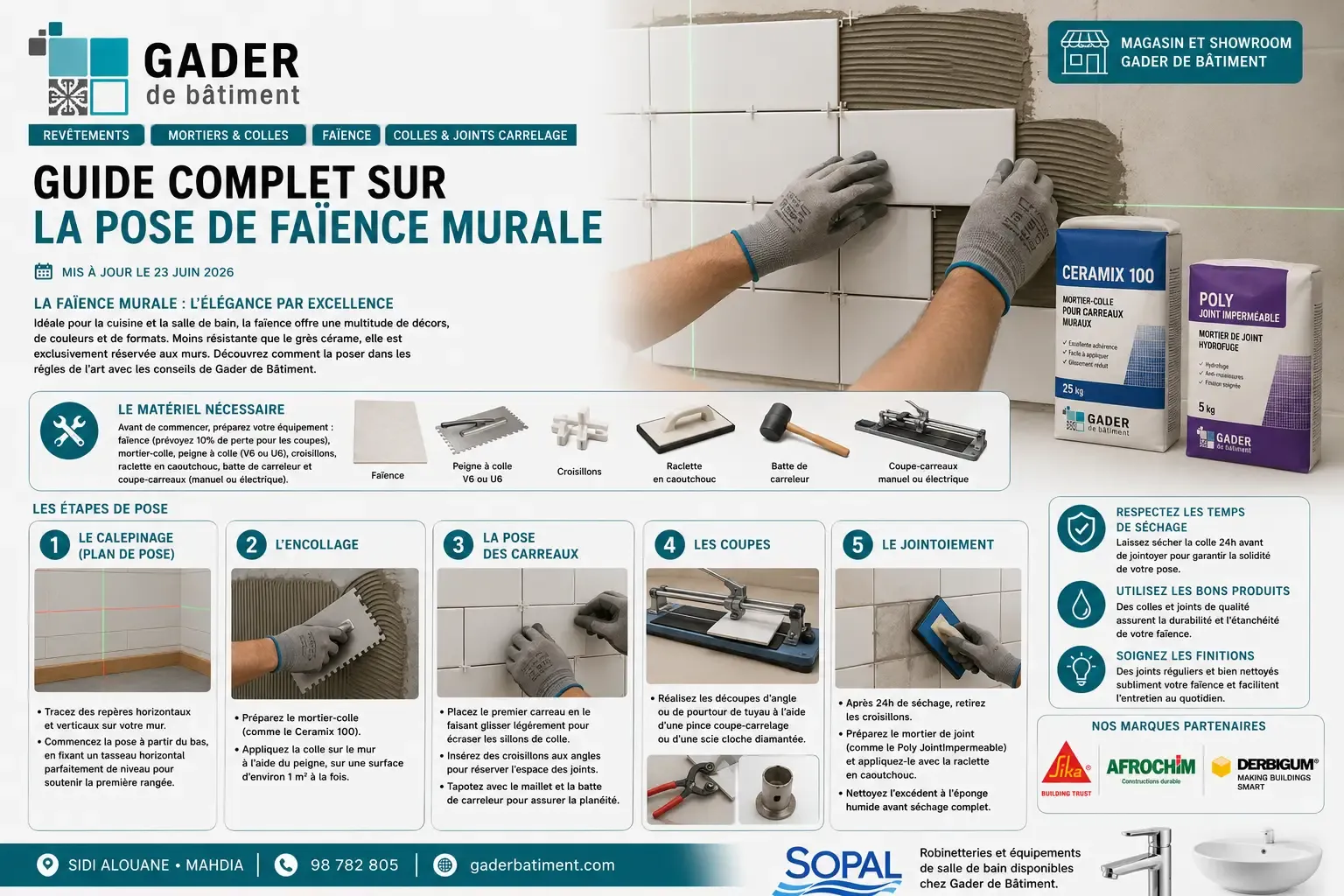 Guide complet sur la pose de faïence murale