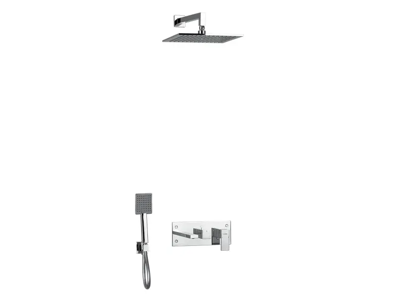 MITIGEUR DE BAIN-DOUCHE  ENCASTRÉ 3 SORTIES AVEC RAIN  SHOWER MURAL EL JEM