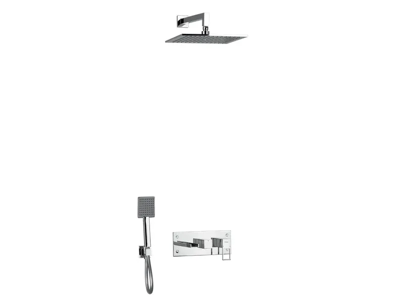 MITIGEUR DE BAIN-DOUCHE ENCASTRÉ 3 SORTIES AVEC RAIN SHOWER MURAL ZAGHOUAN