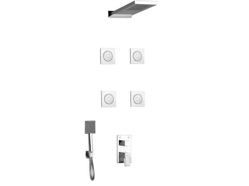 MITIGEUR DE DOUCHE ENCASTRÉ  HYDROMASSAGE AVEC POMMEAU  DE DOUCHE MURAL EL JEM