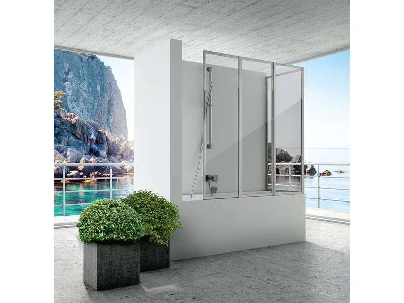 RIVIERA sur baignoire 1 porte repliable en 3 parties
